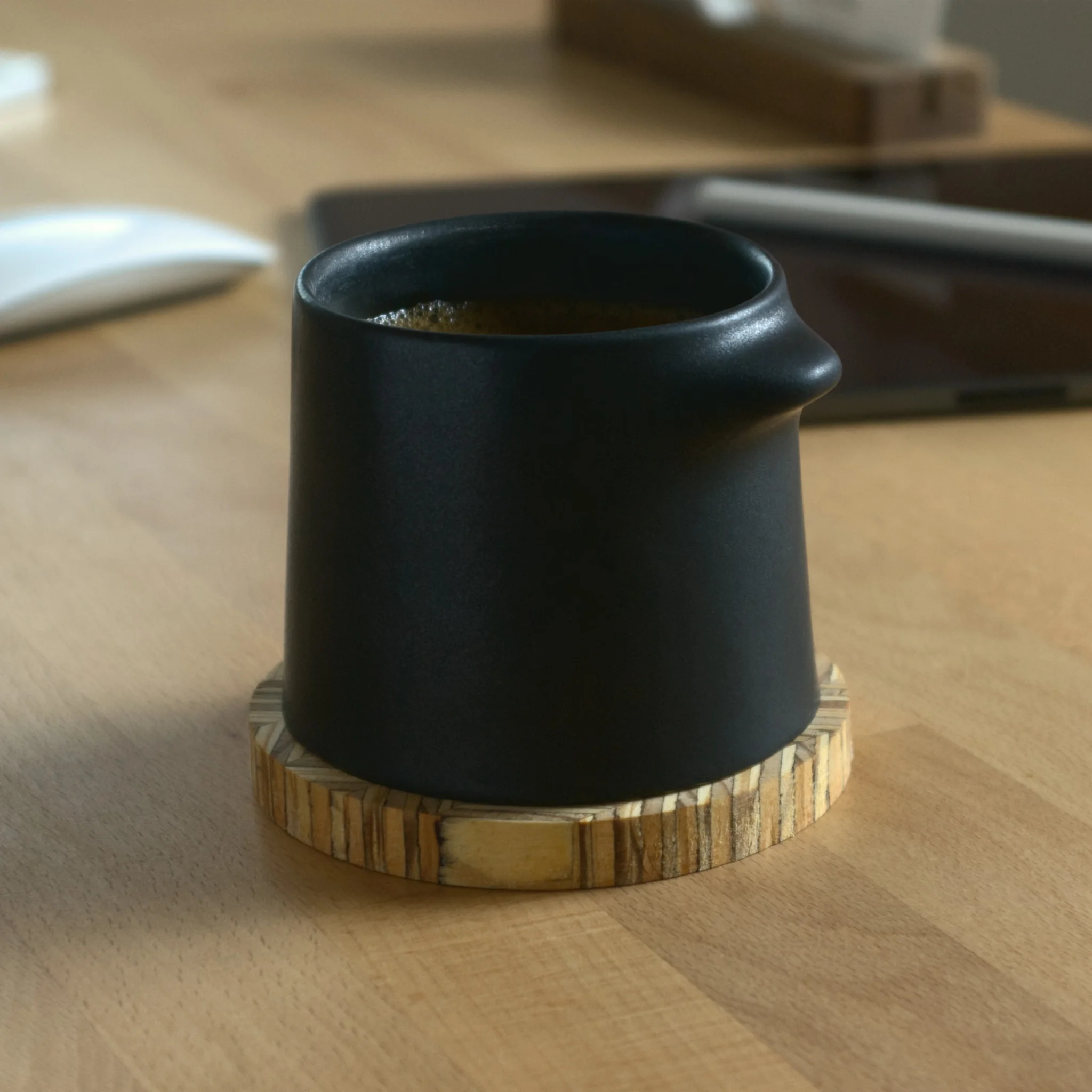 Sprout | Handmade Ceramic Cup - Anthrazit Matte Black - 250 ml