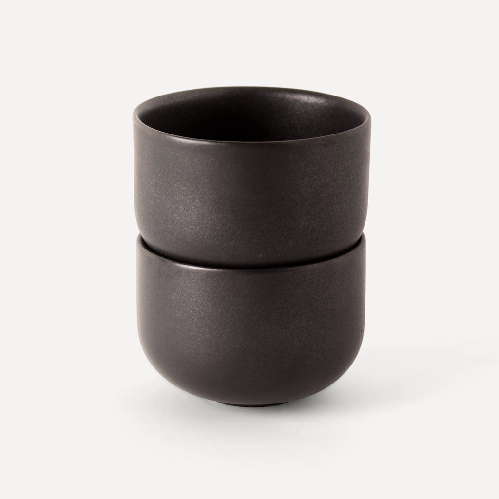 Chirpie | Handmade Ceramic Tea Cup  - Anthrazit Matte Black - 150 ml