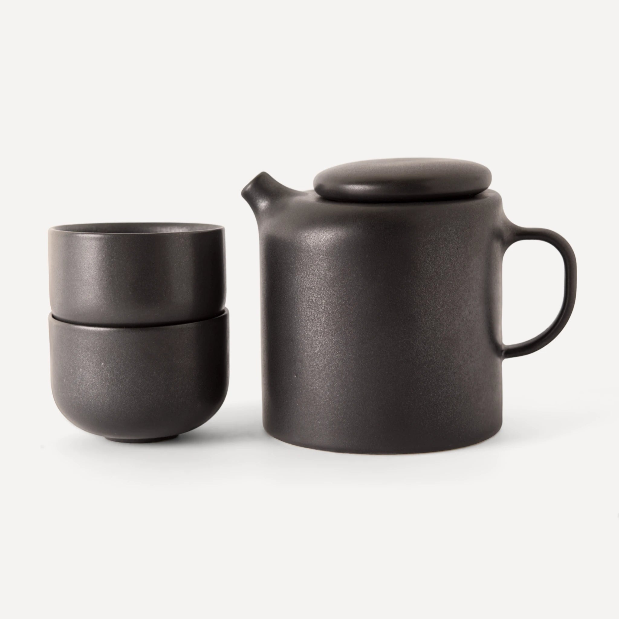 Chirpie | Handmade Ceramic Tea Cup  - Anthrazit Matte Black - 150 ml