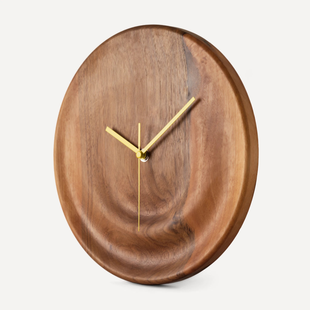 Dunes | Handmade 3D Carved Wooden Clock – Walnut